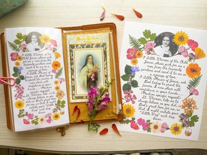 Saint Therese of Lisieux Little Flower Catholic Art Prayer Faith Journal Junk Journal Printable PDF Digital Download, 8x10, 5x7, standard TN