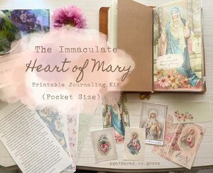 August Immaculate Heart of Mary Printable Catholic Liturgical Journaling Kit POCKET Size