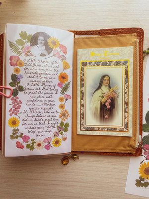 Saint Therese of Lisieux Little Flower Catholic Art Prayer Faith Journal Junk Journal Printable PDF Digital Download, 8x10, 5x7, standard TN