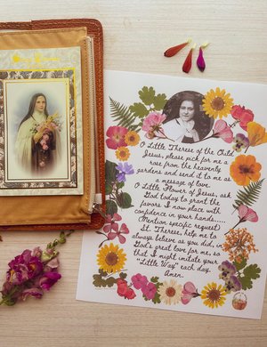 Saint Therese of Lisieux Little Flower Catholic Art Prayer Faith Journal Junk Journal Printable PDF Digital Download, 8x10, 5x7, standard TN