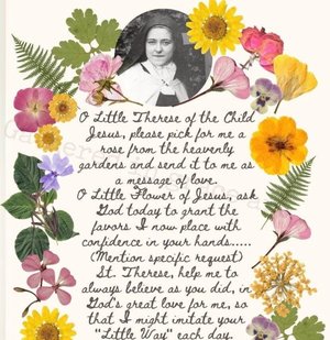 Saint Therese of Lisieux Little Flower Catholic Art Prayer Faith Journal Junk Journal Printable PDF Digital Download, 8x10, 5x7, standard TN