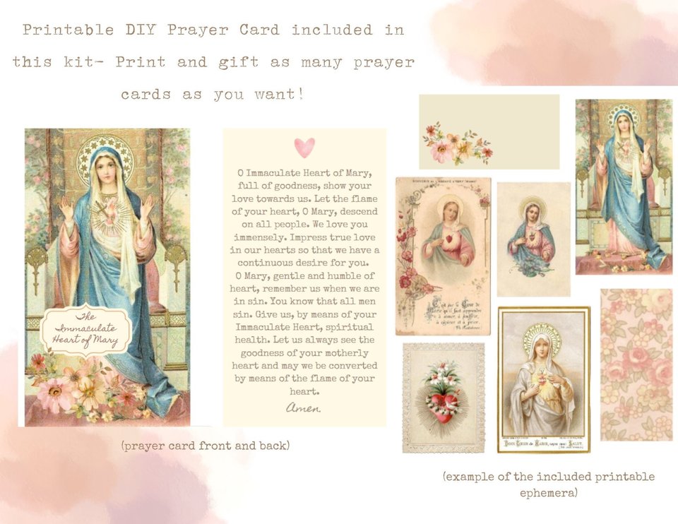August Immaculate Heart of Mary Printable Catholic Liturgical Journaling Kit POCKET Size
