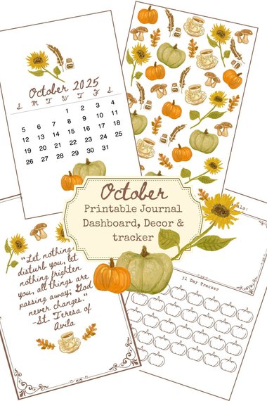 October 2025 Printable Pocket Size Dashboard