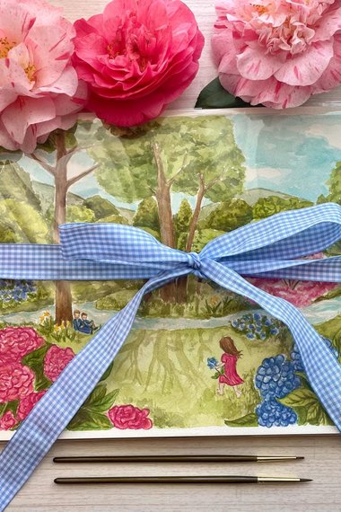 Custom Original Watercolor Painting from Your Photo Garden, Cottage, Landscape, Floral, or Bouquet 