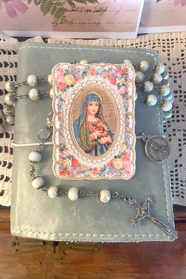 Vintage Morning Offering Prayer Card Catholic Printable Art Blessed Virgin Mary